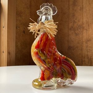 Glass oil infused rooster